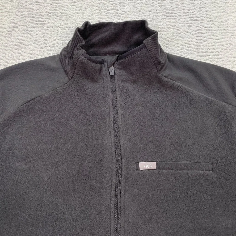 Figs On Shift Fleece Jacket Men's Size XL Full Zip Gray Scrubs MXXOW1007 - Picture 2 of 7